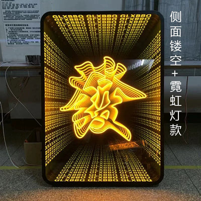 Melaleuca mirror abyss mirror light box outdoor neon light luminous billboard led light custom Internet celebrity background wall decoration
