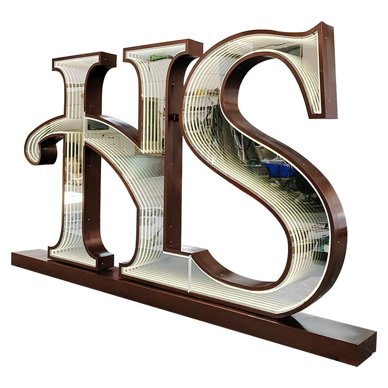 Colorful abyss luminous characters 3D landscape characters Melaleuca mirror custom Internet celebrity neon bar billiards hall door sign