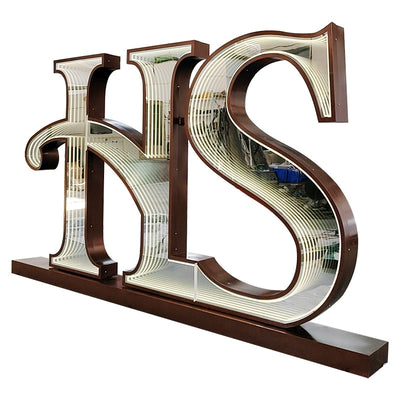 Colorful abyss luminous characters 3D landscape characters Melaleuca mirror custom Internet celebrity neon bar billiards hall door sign