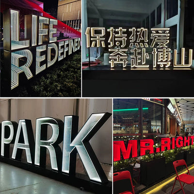Colorful abyss luminous characters 3D landscape characters Melaleuca mirror custom Internet celebrity neon bar billiards hall door sign