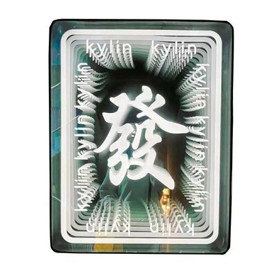 Internet celebrity wall lasagna mirror, bar tempered glass neon abyss light box, infinite extension abyss mirror luminous characters