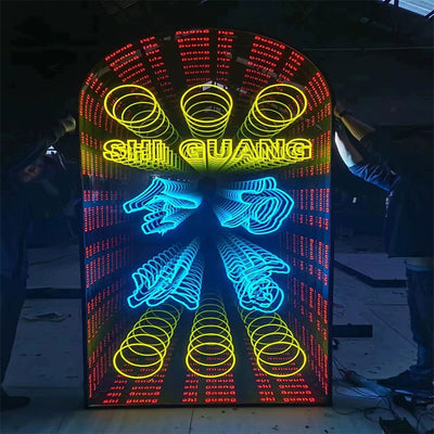 Abyss mirror Melaleuca mirror custom neon light luminous characters creative light box bar Internet celebrity background advertising signs custom