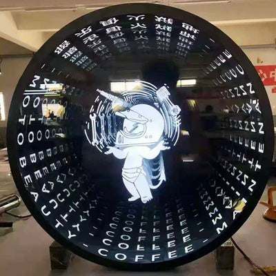 Internet celebrity wall lasagna mirror, bar tempered glass neon abyss light box, infinite extension abyss mirror luminous characters