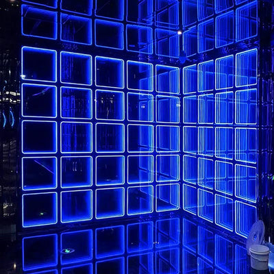 Abyss mirror Melaleuca mirror custom billboard billiard hall chess and card room KTV background wall luminous word brick floor tile light box