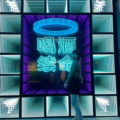 Abyss mirror Melaleuca mirror custom neon light luminous characters creative light box bar Internet celebrity background advertising signs custom