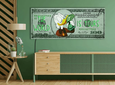 Dollar neon sign, The world is yours neon, Dollar neon art, Dollar light sign, Money neon, Money wall art, Money pop art, Pop art neon sign