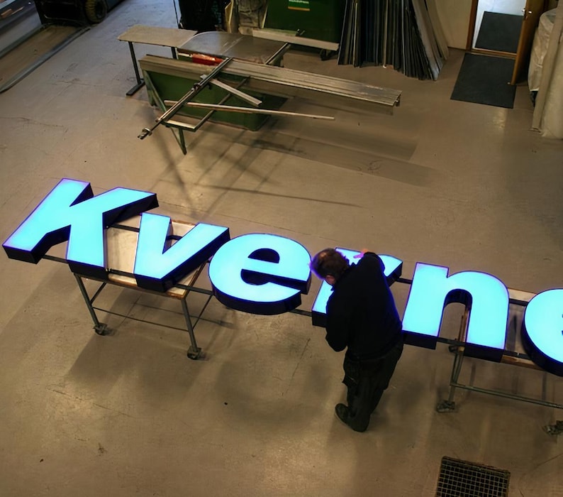 3D Acrylic Front-Lit Sign, Channel Letters, Custom Business Sign, Metal Backlit Sign, Restaurant Signage, Logo Sign, Outdoor Storefront Sign