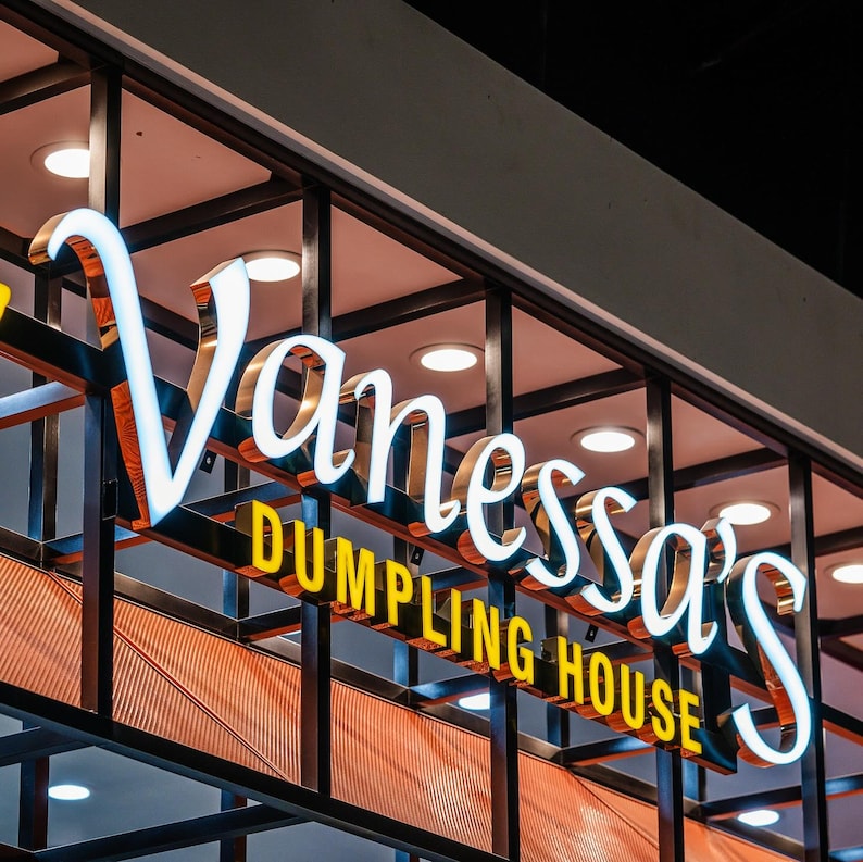3D Acrylic Front-Lit Sign, Channel Letters, Custom Business Sign, Metal Backlit Sign, Restaurant Signage, Logo Sign, Outdoor Storefront Sign