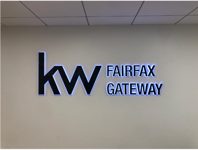 Backlit Business Sign, Halolit Logo Sign, Metal lit Signs for Business, Outdoor Sign, Sign for office, Storefront sign, Custom 3D Signboard