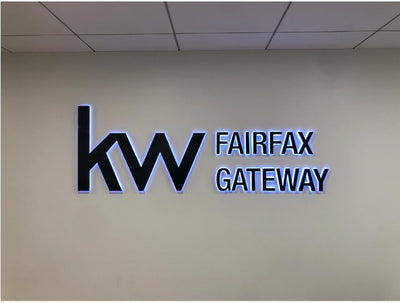 Backlit Business Sign, Halolit Logo Sign, Metal lit Signs for Business, Outdoor Sign, Sign for office, Storefront sign, Custom 3D Signboard