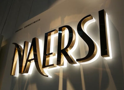 Custom Metal Backlit Sign - LED Business Logo Sign - Personalized Storefront Sign - Light Up Wall Letters for Shop, Office, Bar, Cafe