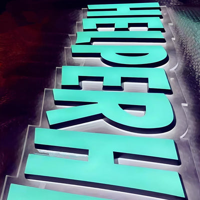 Customized 3D Front Lit And Backlit Letter Sign, Outdoor Storefront Light Sign, LED Channel Letters