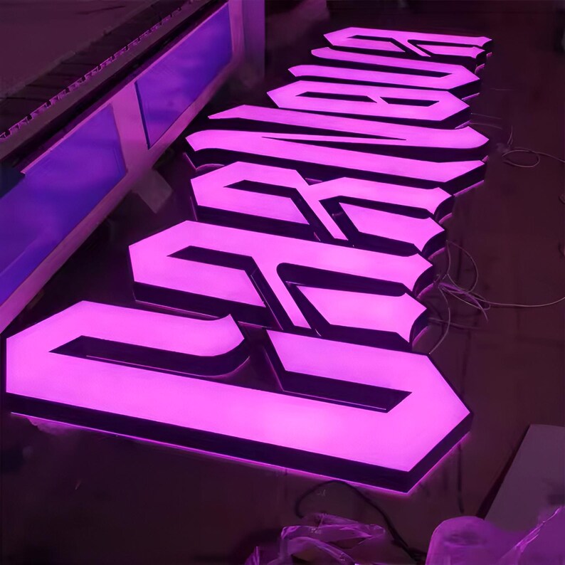 Customized 3D Front Lit And Backlit Letter Sign, Outdoor Storefront Light Sign, LED Channel Letters