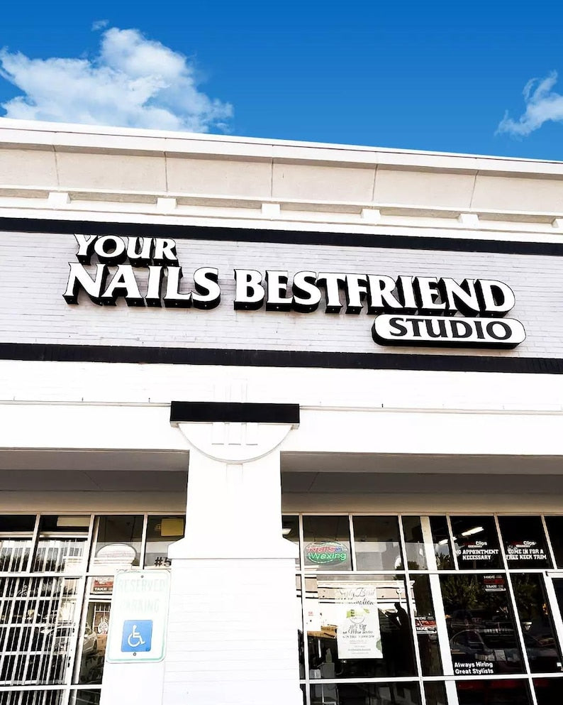 Business Sign Outdoor, Nail Studio Sign, 3D Front-Lit Sign, Custom Business Sign,Metal Backlit Sign, Beauty Salon Sign, Storefront Logo Sign