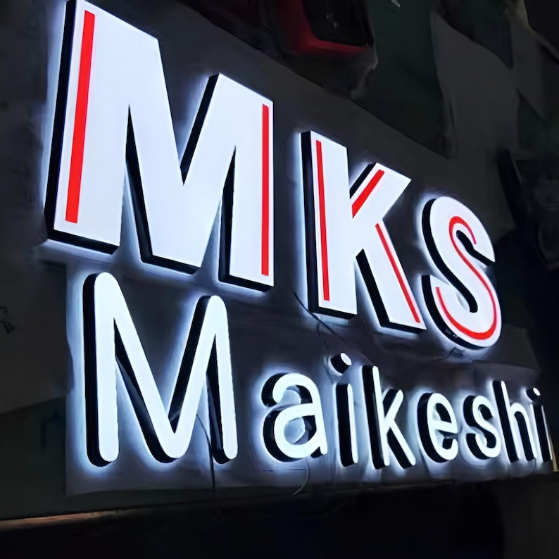 Customized 3D Front Lit And Backlit Letter Sign, Outdoor Storefront Light Sign, LED Channel Letters